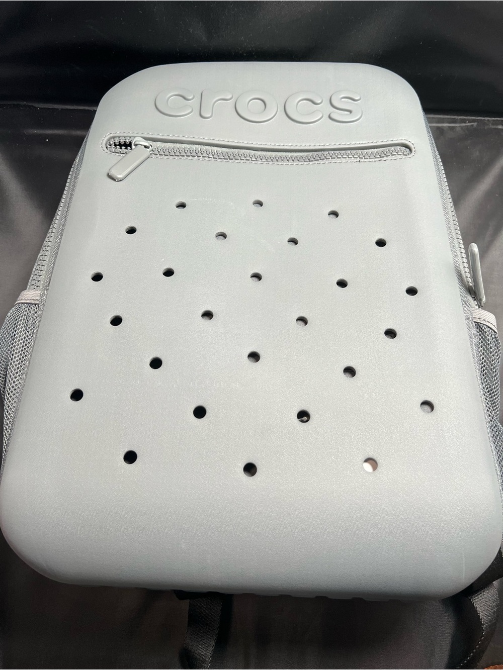 Crocs Molded Croslite Backpack Gray with Jibbitz Charm Holes Lightweight Travel